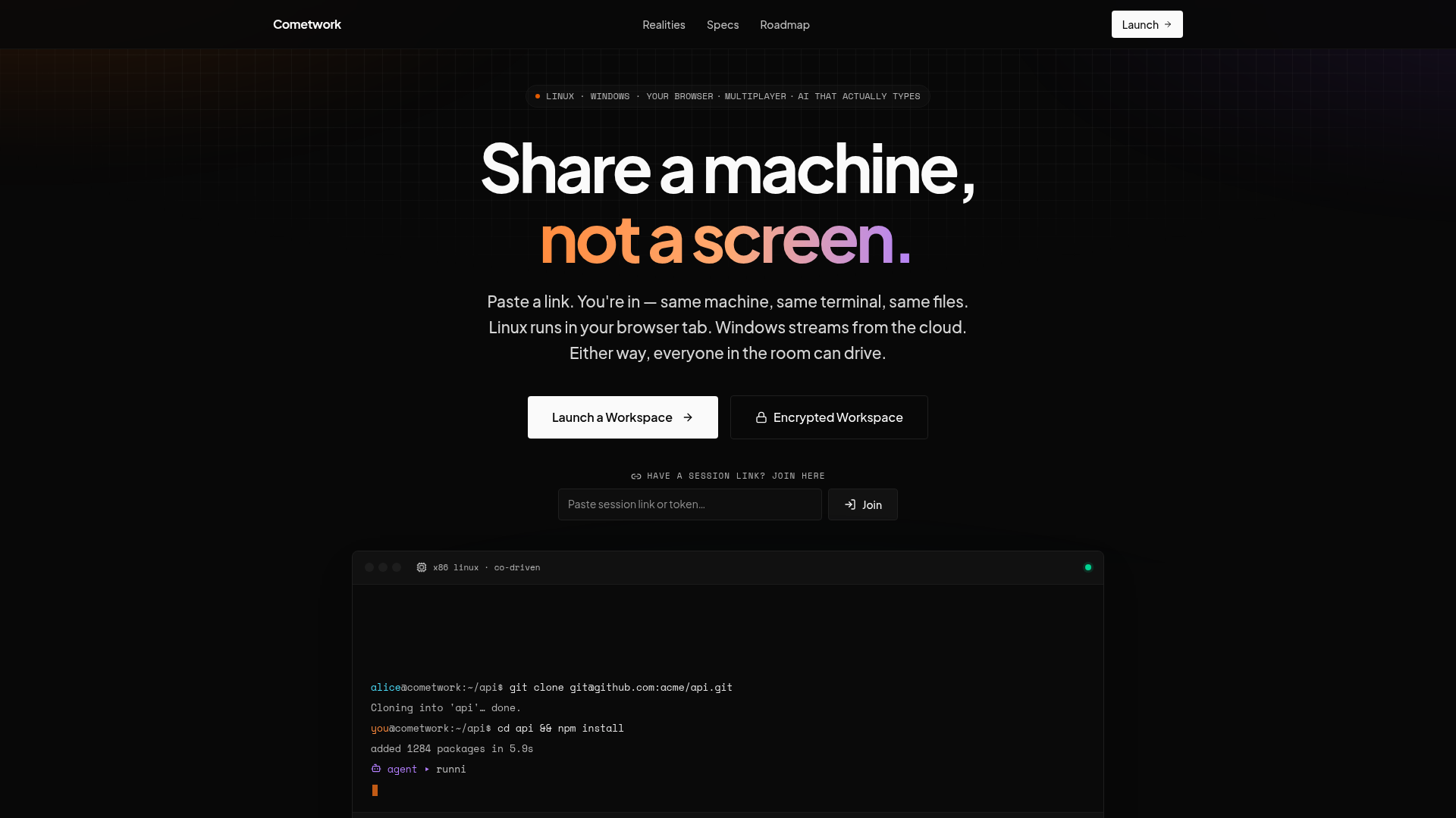 Cometwork, a project by Khizer Husain
